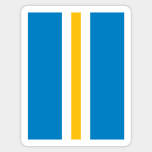 Retro American Football Stripes LA Blue, White, Yellow Sticker